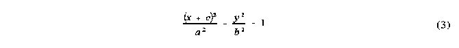 
0{ LEFT ( { x~ + ~c } RIGHT ) ^{ 2}} OVER { a ^{ 2}} ~ + ~{ y^{
2}} OVER { b^{ 2}} ~ = ~ 1
